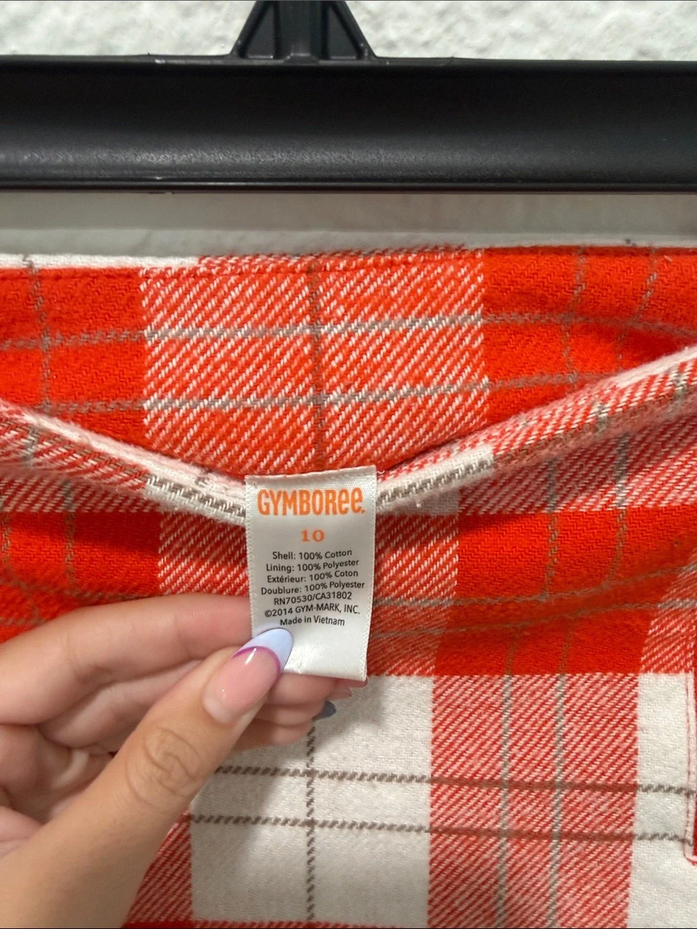 Gymboree Red and White Plaid Mini Skirt with Zip Accents
